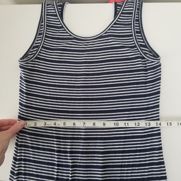 Lilly Pulitzer Jordyn Navy White Stripes Tank Midi Dress Cut Out Back Tassels M - Picture 12 of 12